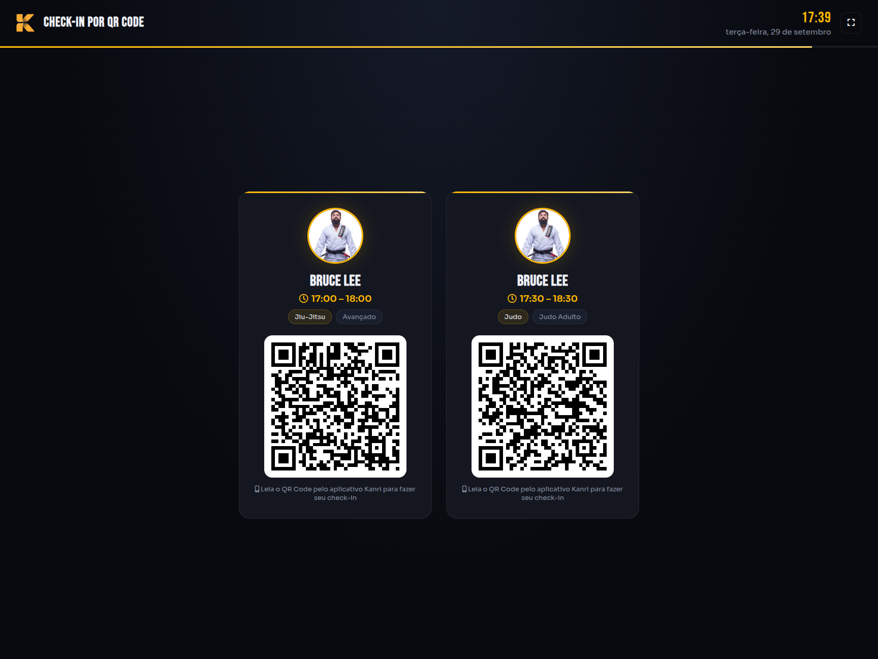Check-in por QR Code